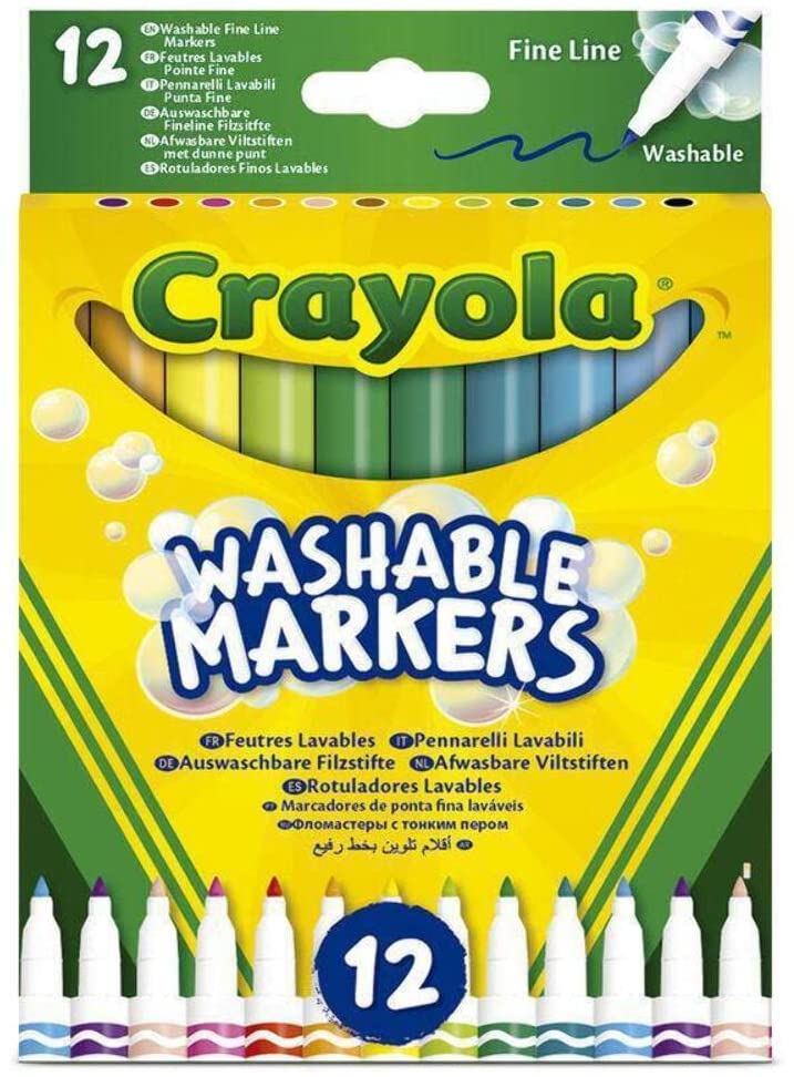 lift ethnic Salesperson Set 12 markere lavabile Crayola, varf subtire, multicolor - Cassatex