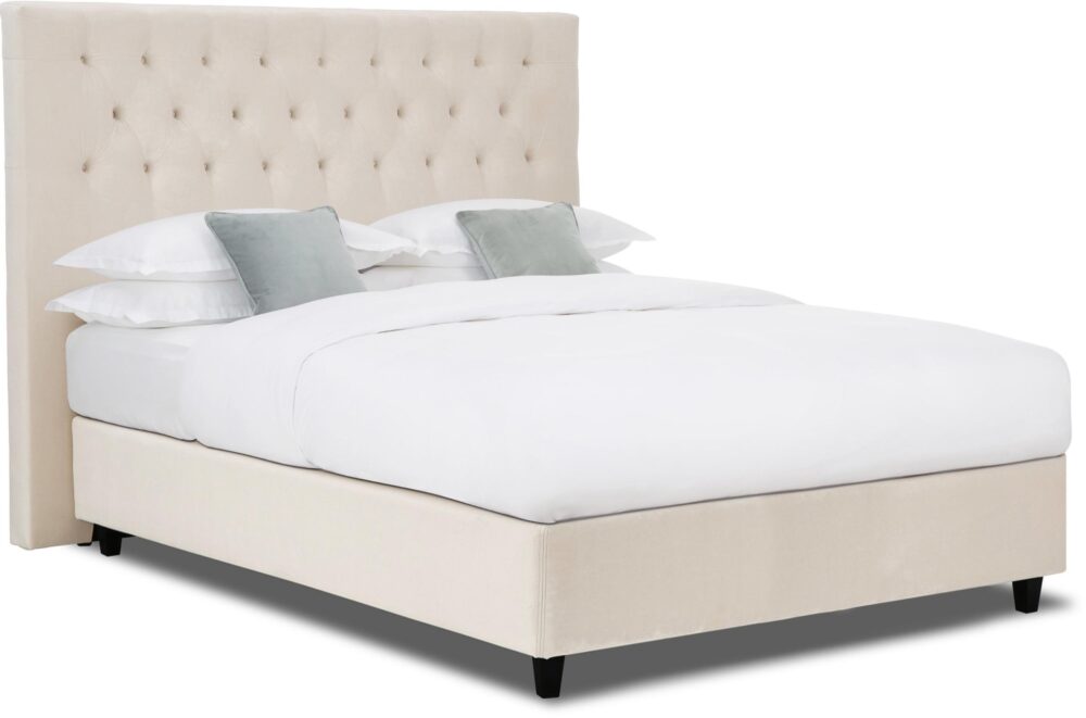 Pat Boxspring din catifea bej Premium Phebe