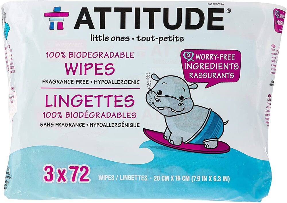 Servetele umede Attitude pentru bebelusi, 3 x 72 buc