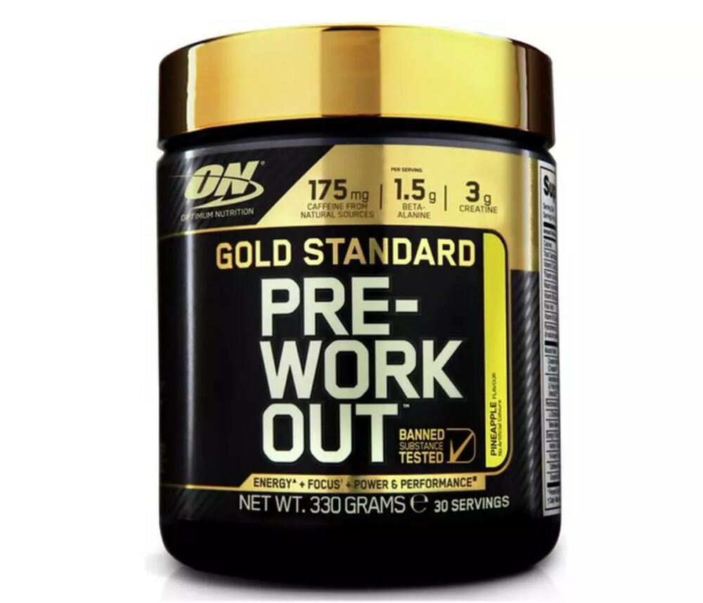 Optimum Nutrition Gold Pudra, Pre Workout, ananas, 330 gr