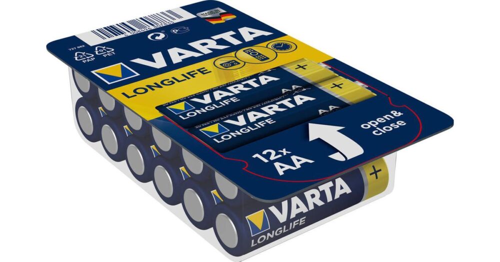Baterii alcaline Varta Longlife POWER AA (R 6), 12buc/pachet