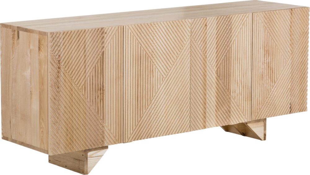 Comoda Louis din lemn masiv, nature, 177x75 cm