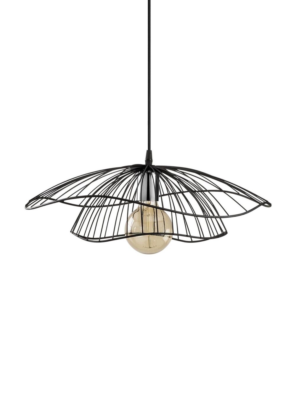 Lustra pe cablu Tel, metal, ø 50 cm, negru