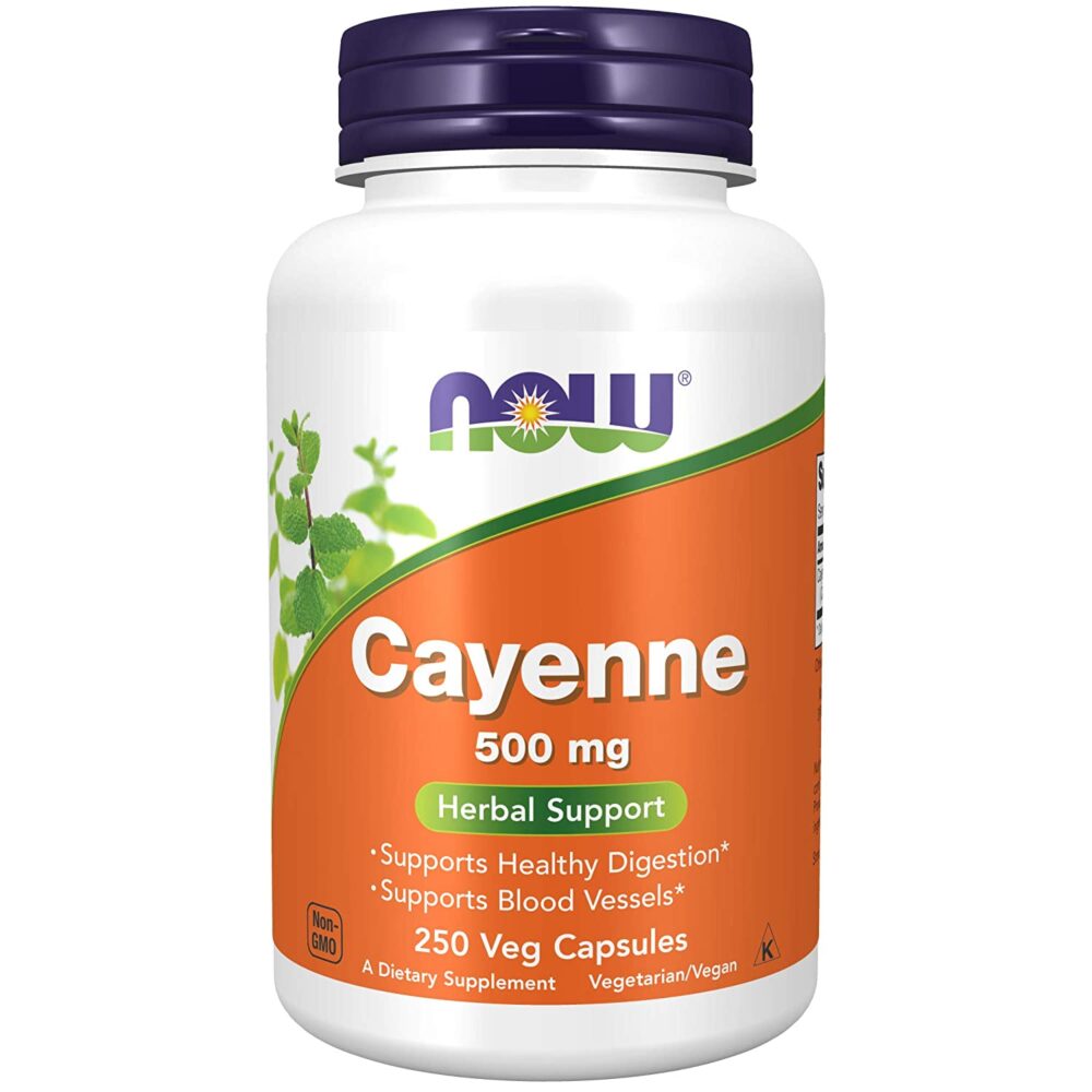 Supliment alimentar Cayenne Pepper Capsaicina, 500mg, Now Foods, 250 Capsule